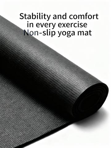 A thick yoga mat that protects knees and back during exercise.