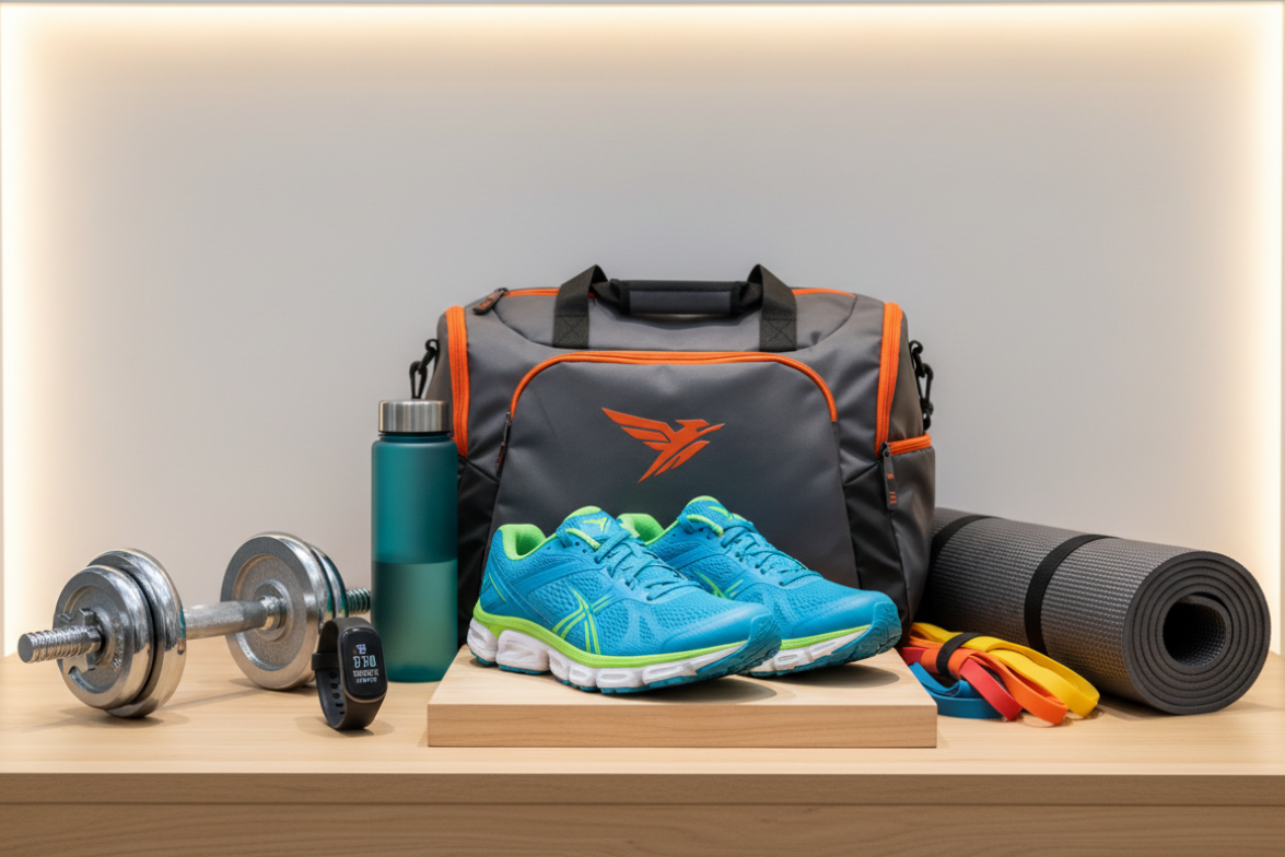 انشئ لي صورة للمعدات الرياضة الجيدة