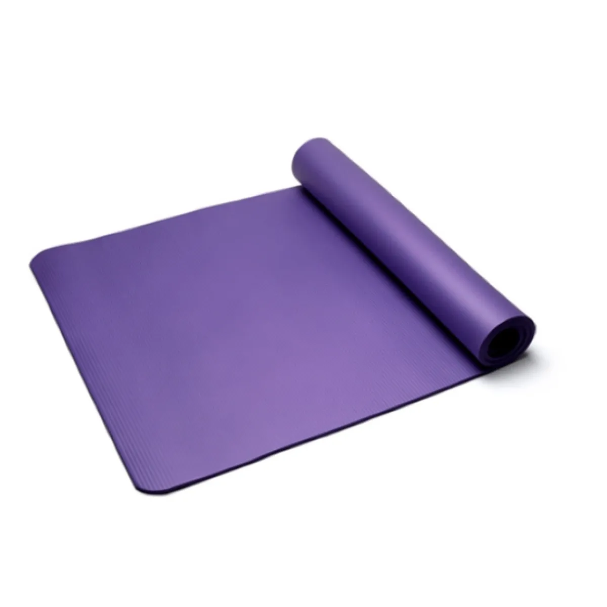 A thick yoga mat that protects knees and back during exercise.