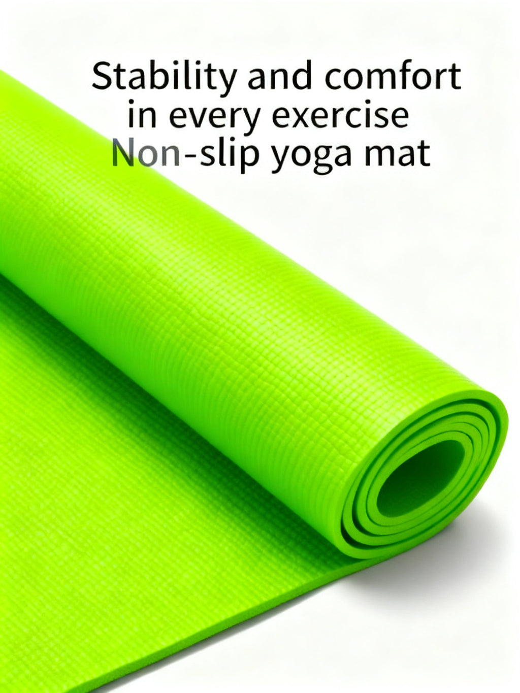 A thick yoga mat that protects knees and back during exercise.