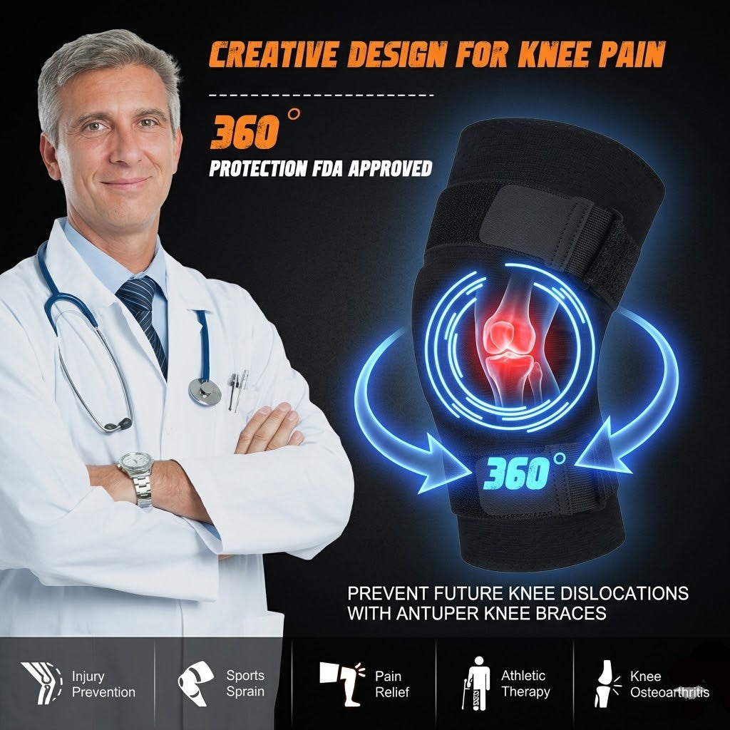 Flexible Silicone Knee Support Brace for Stability