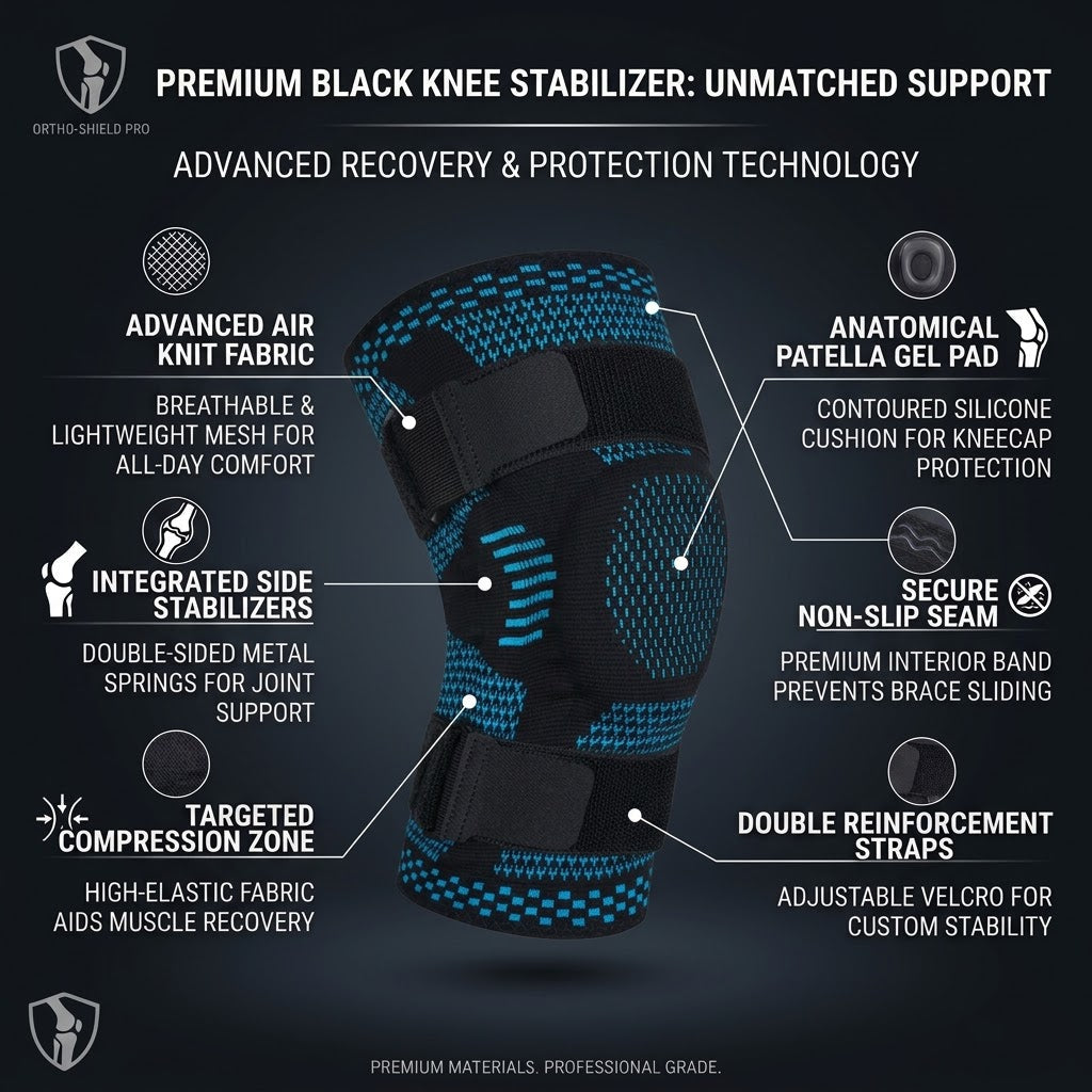 Flexible Silicone Knee Support Brace for Stability