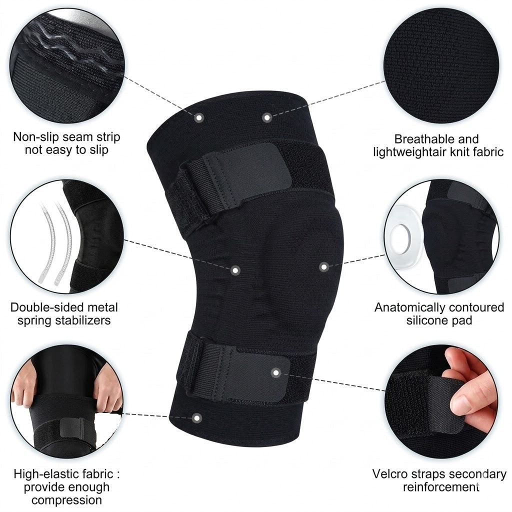 Flexible Silicone Knee Support Brace for Stability
